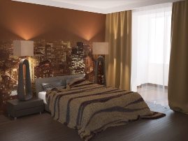 Фотография дизайна спальни холостяка от строительной компании АВР-Комфорт