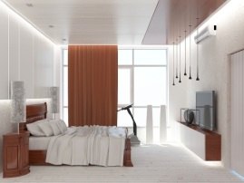 Фотография дизайна спальни в стиле модерн от строительной компании АВР-Комфорт