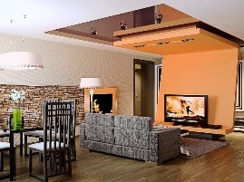 Фотография необычного дизайна гостиной от дизайнеров компании АВР-Комфорт