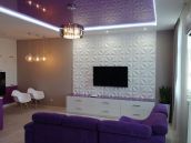 Фото гостиной с 3Д панелями после ремонта квартиры на Леси Украинки