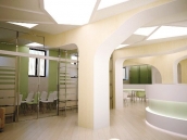 Фотография ресепшена из дизайн проекта центра обслуживания клиентов компании Амрита