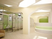 Фотография дизайна интерьера офиса обслуживания клиентов компании Амрита