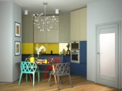 Фотография дизайна иентерьера кухни из дизайн проекта квартиры на Щорса в Киеве