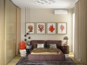 Фотография дизайна интерьера спальни из дизайн проекта квартиры на Щорса в Киеве