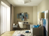 Фотография дизайна интерьера комнаты отдыха из дизайн проекта квартиры на Щорса в Киеве