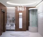 Фотография дизайна интерьера душевой из дизайн проекта квартиры в ЖК Панорама на Печерске