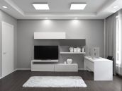 Фото дизайна гостиной-кабинета в квартире на бульваре Дружбы народов