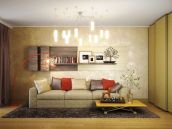 Фотография дизайна интерьера гостиной в квартире на улице Большой Китаевской