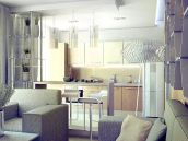 Дизайн инерьера кухонной зоны из проекта квартиры на Липинке в Киеве