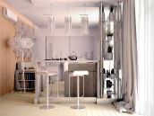 Фото дизайна кухни студии для квартиры на Липинке в Киеве