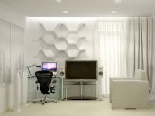 Фотография дизайна рабочей гостиной для квартиры на Липинке в Киеве