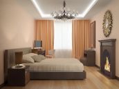 Фото интерьера спальни с камином для квартиры на Виноградаре в Киеве