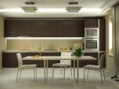 Фотография дизайна кухонной мебели в трехкомнатной квартире на Виноградаре в Киеве