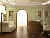 Фото дизайна интерьера гостиной для коттеджа в с.Рославичи