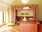 Фото дизайна интерьера рабочего кабинета для коттеджа в с.Рославичи Киевской области