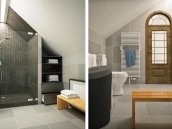 Фото дизайна интерьера душевой для коттеджа в селе Рославичи Киевской области