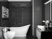 Фотография стильного дизайна ванной комнаты из проекта обзорной квартиры на Шулявке