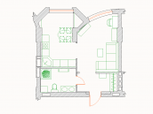 План из дизайн проекта 1 ком. квартиры на Осокорках