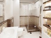 Фото визуализация дизайна интерьера душевой для 1 ком. квартиры на Осокорках в Киеве