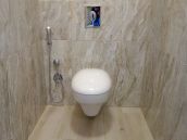 Фото унитаза с гигиеническим душем после ремонта квартиры в ЖК Зеленый остров 2