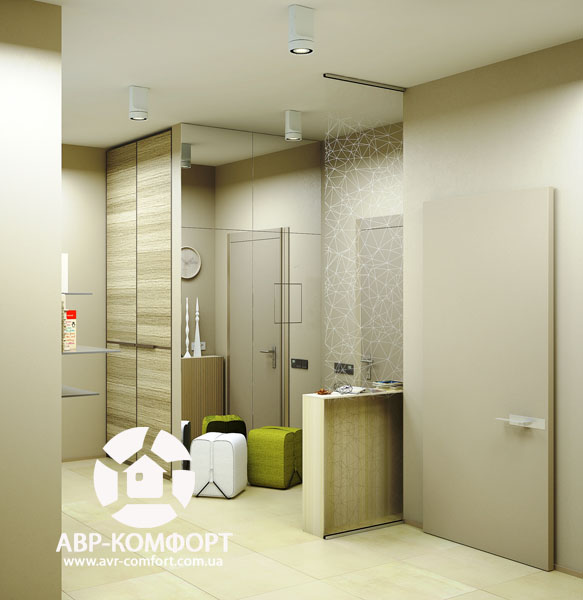 Фото дизайна интерьера прихожей квартиры на ул. Драгомирова в Киеве