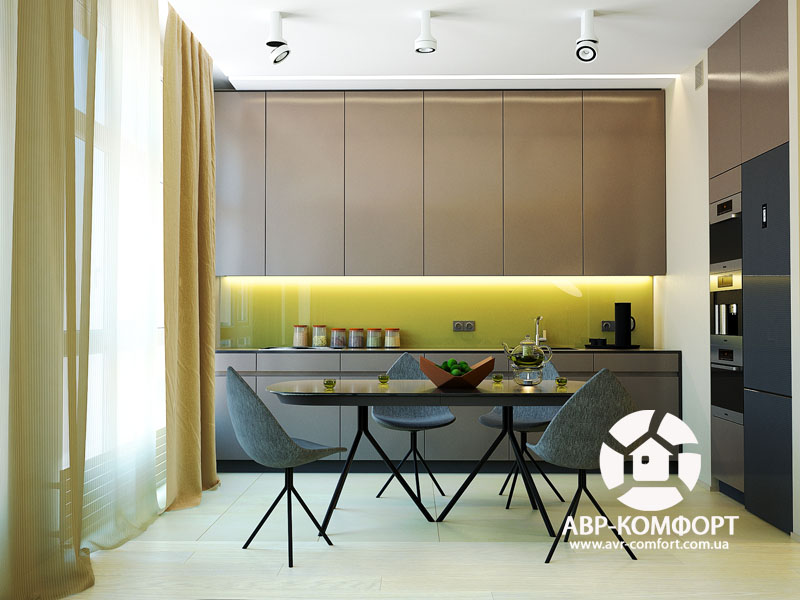 Фото дизайна интерьера кухни для дизайн проекта квартиры на ул. Драгомирова в Киеве