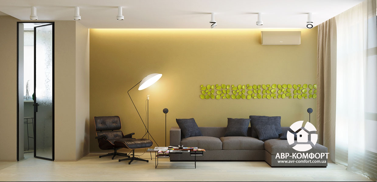 Фото дизайна интерьера гостиной из проекта квартиры на ул. Драгомирова в Киеве