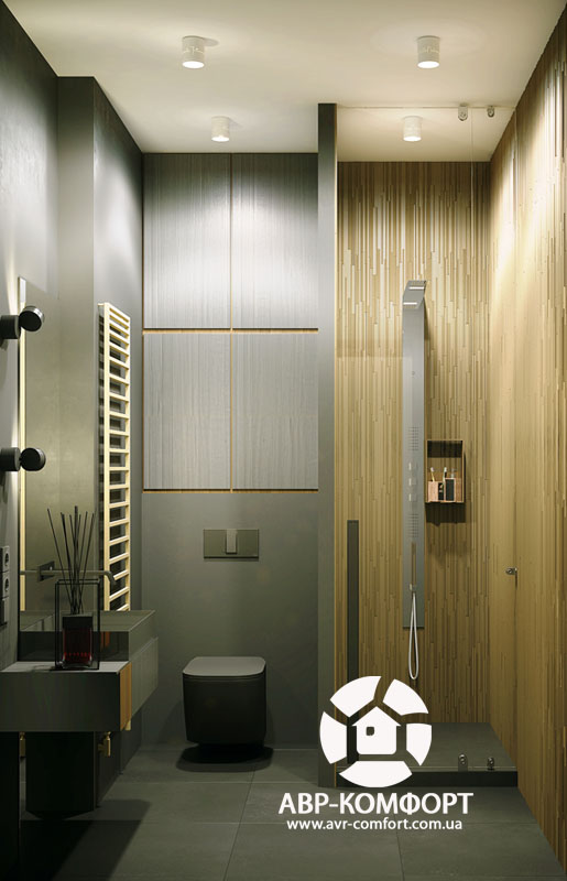 Фото дизайна интерьера душевой в дизайн проекте квартиры на ул. Драгомирова в Киеве