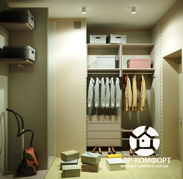 Фото дизайна гардеробной из дизайн проекта квартиры на ул. Драгомирова в Киеве