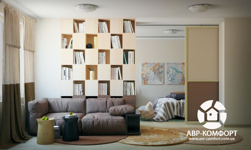 Фото дизайна оригинального шкафа из дизайн проекта квартиры на ул. Полтавской в Киеве