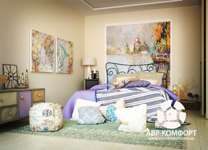 Фото дизайна интерьера спального места в квартире на ул. Полтавской в Киеве